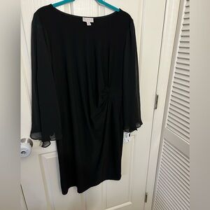 NWT Dress Barn Black Sheath Dress with Bell Sleeves